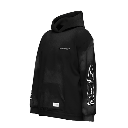 Dishonest Black Marble Flame Hoodie