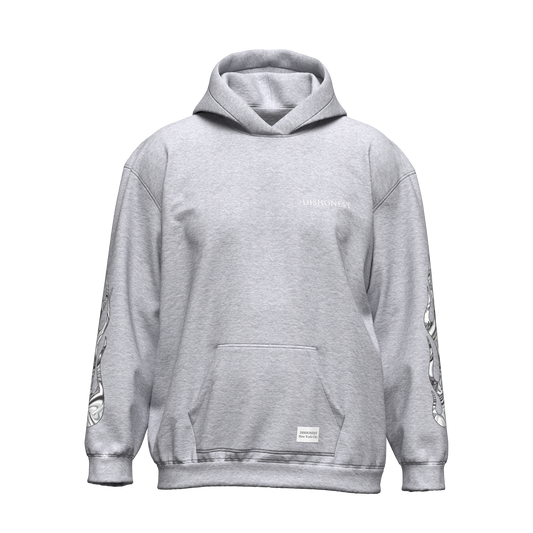 Dishonest Grey Marble Flame Hoodie