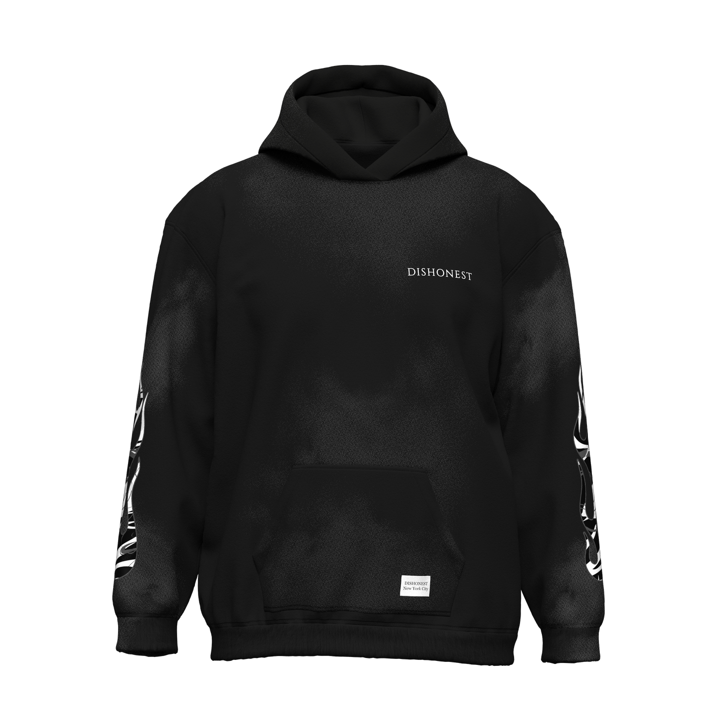 Dishonest Black Marble Flame Hoodie