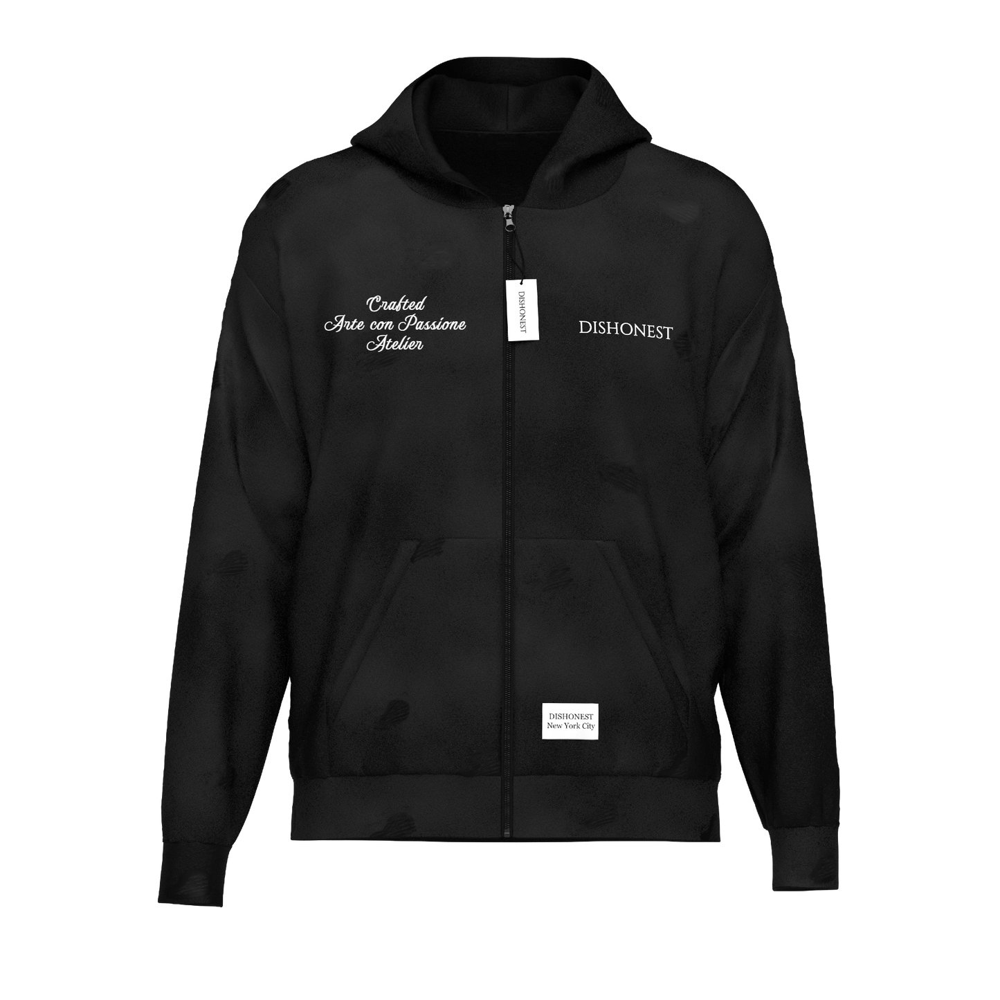 Dishonest Black Zip-up Hoodie