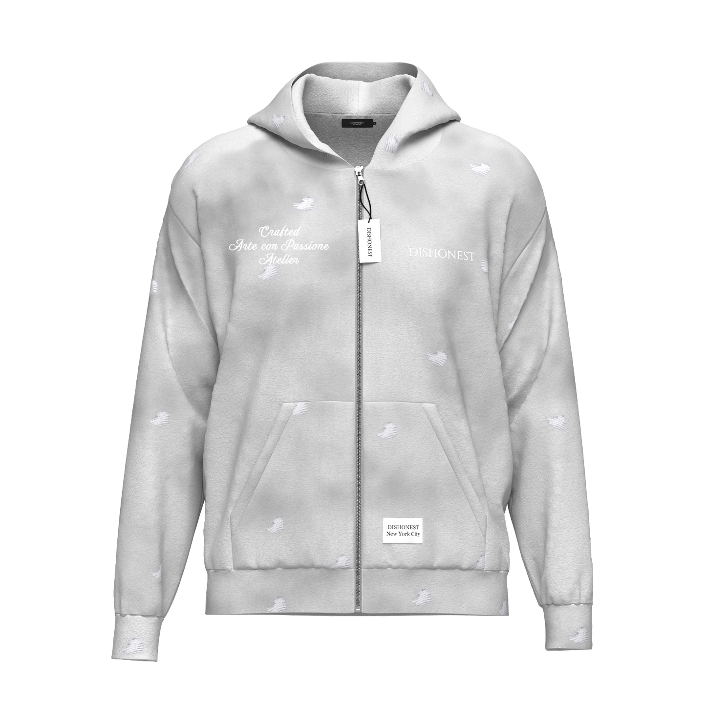 Dishonest Grey Zip-up Hoodie