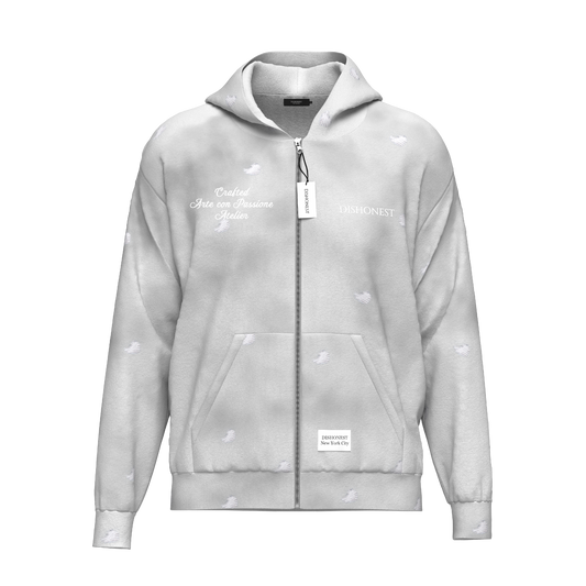 Dishonest Grey Zip-up Hoodie