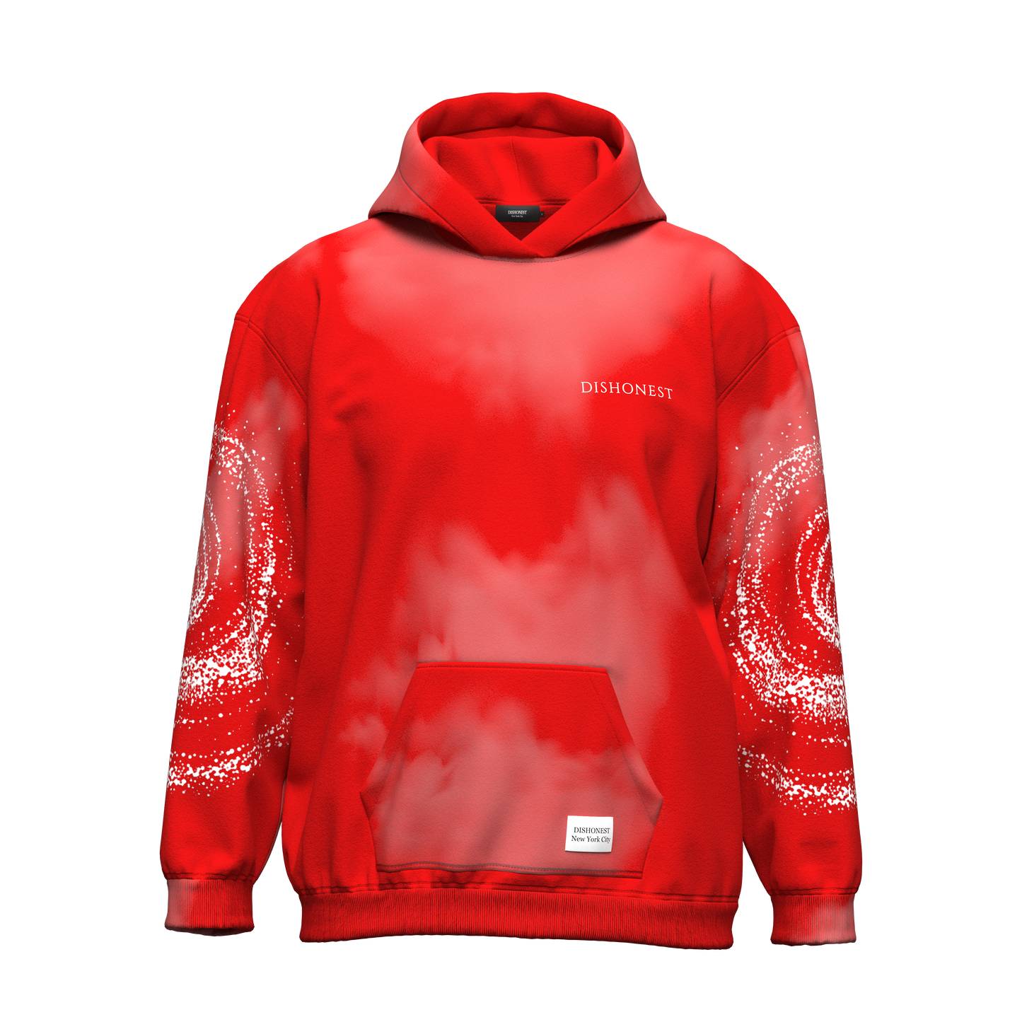 Dishonest Red Washed Galaxy Hoodie