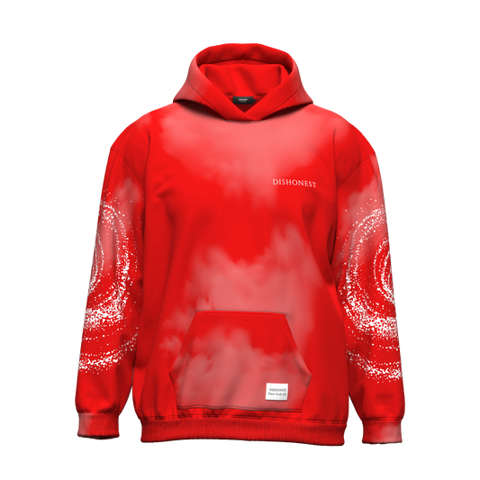 Dishonest Red Washed Galaxy Hoodie