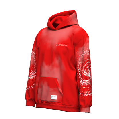 Dishonest Red Washed Galaxy Hoodie